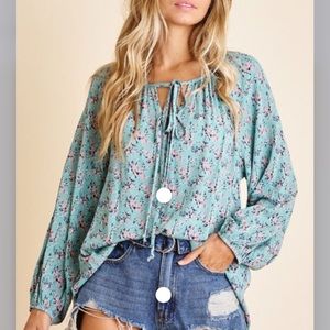 NWT Sage Floral Long Sleeve